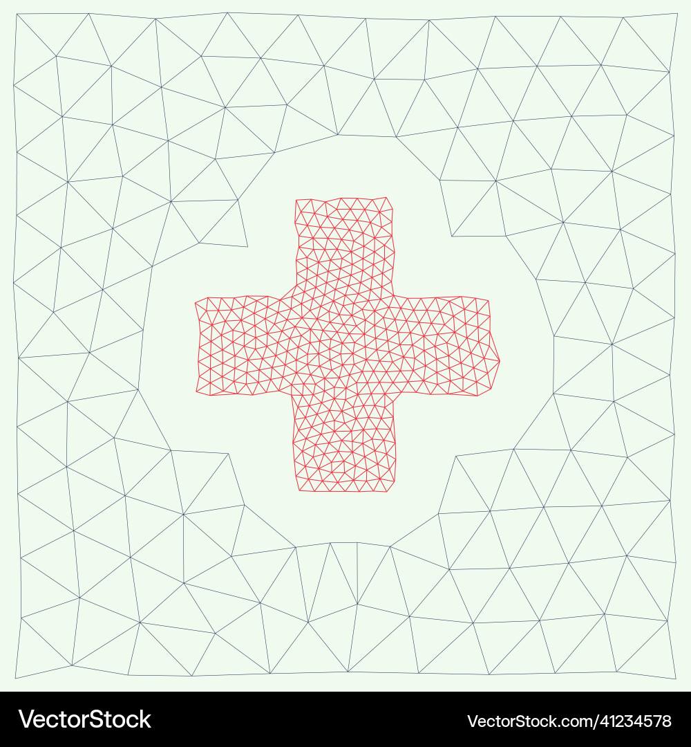 Web cross abstract mesh line triangles or broken Vector Image