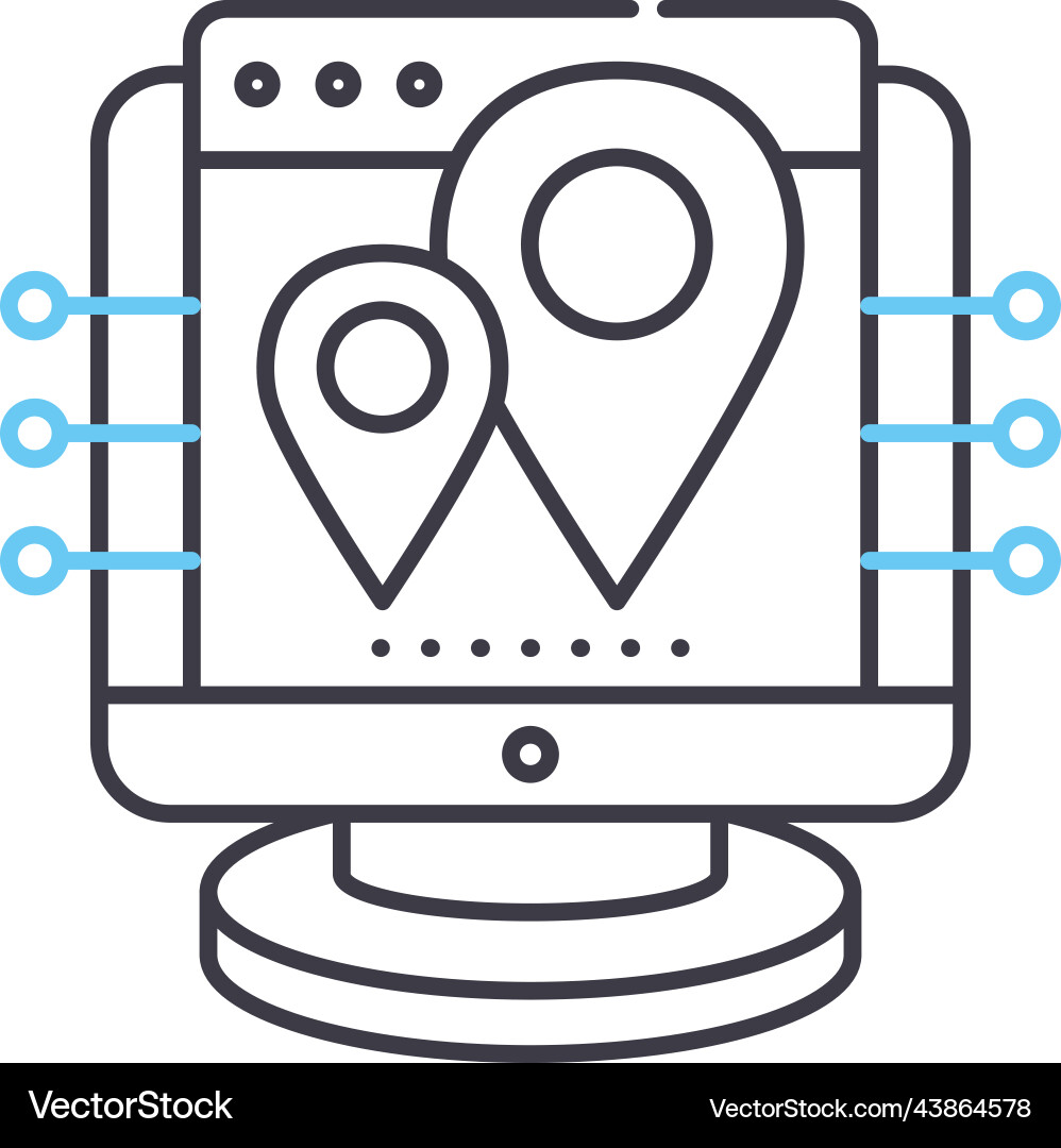 Website map line icon outline symbol Website map line icon outline symbol vector image