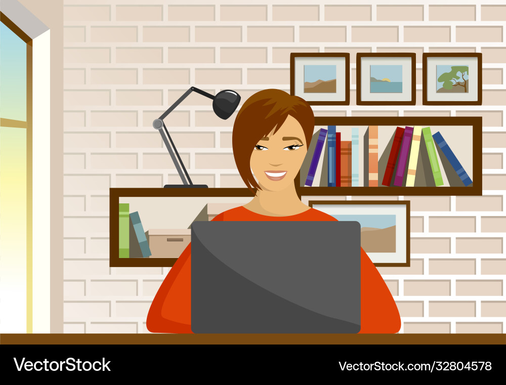 Work at home concept design Vector Image