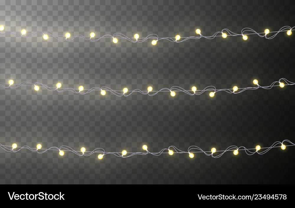 Xmas color garland festive decorations glowing vector image