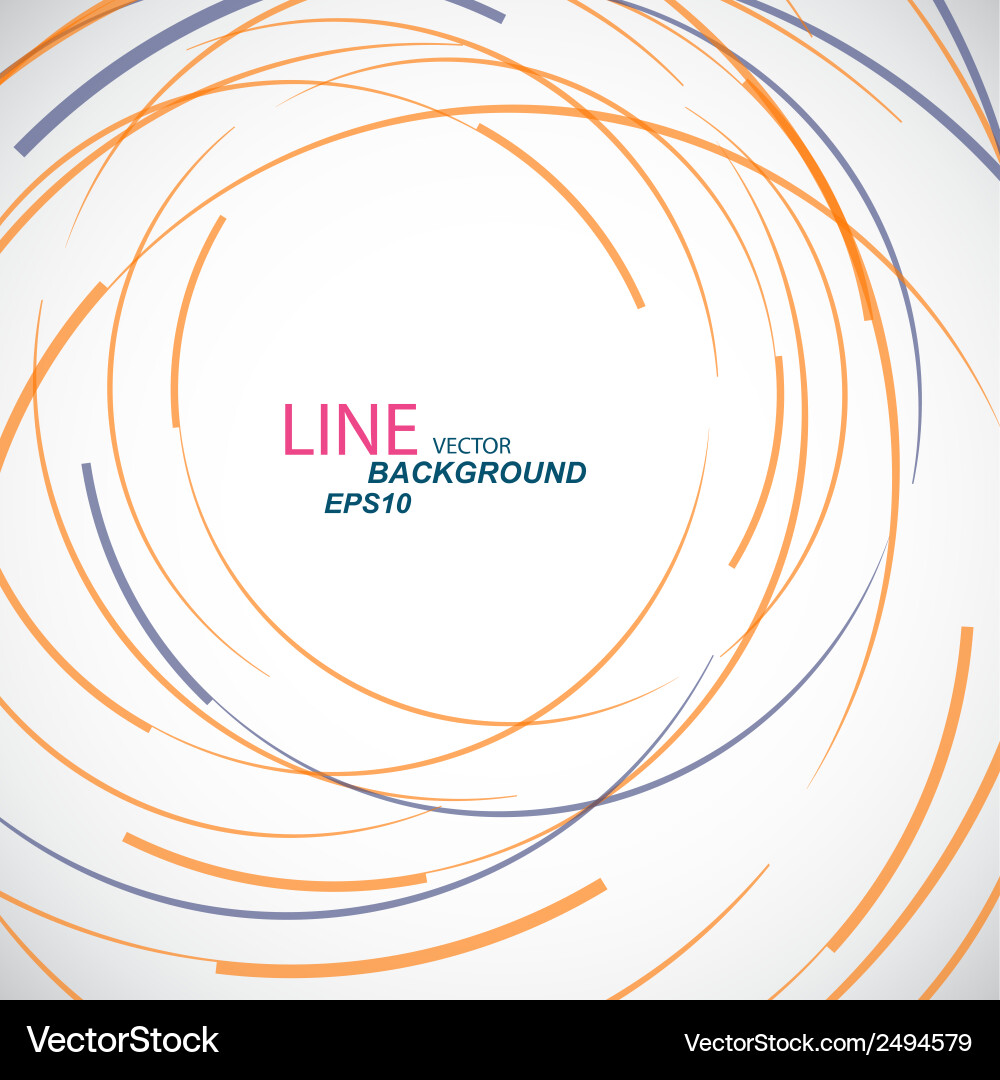 Abstract color line and circle background vector image