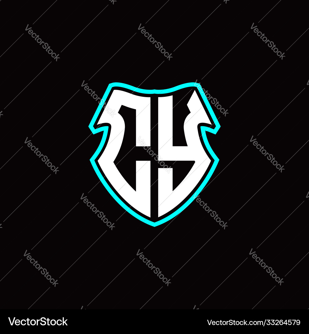 C y initial logo design with a shield shape C y initial logo design with a shield shape Vector Image
