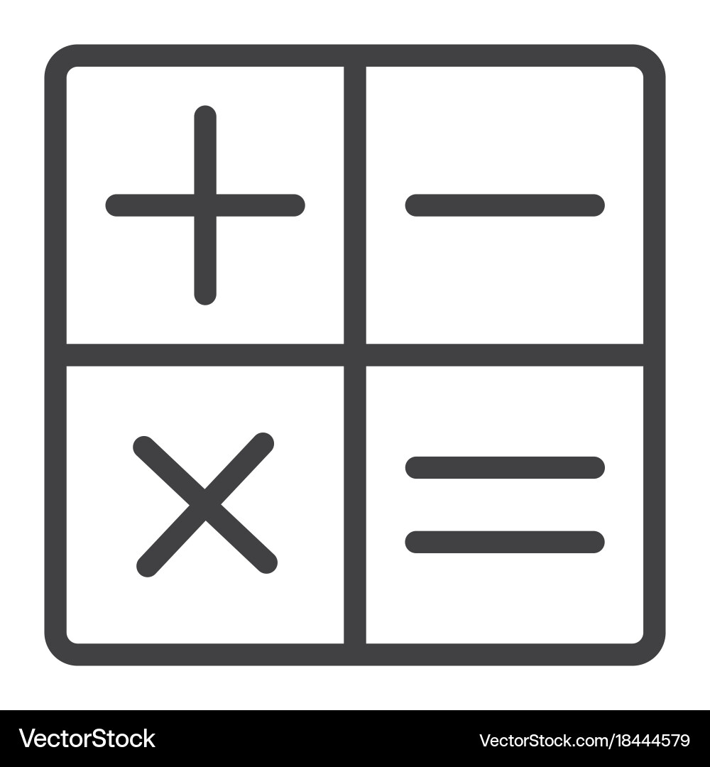 Calculator line icon web and mobile calculate vector image