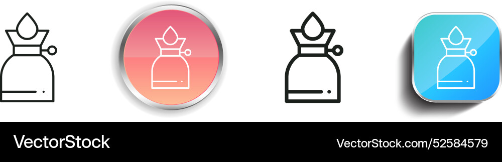 Camping gas icon thin linear regular and button vector image