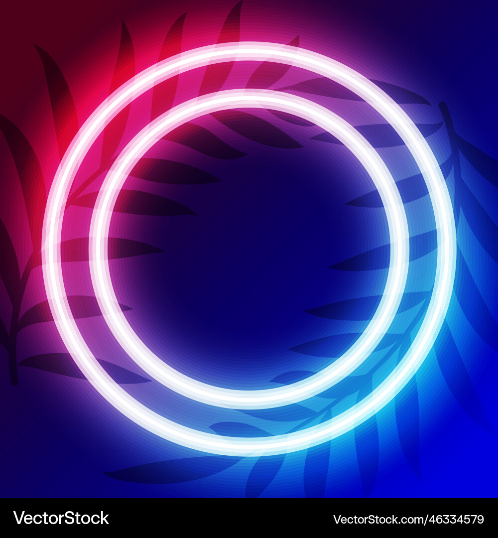 Circle neon frame design with text space Vector Image