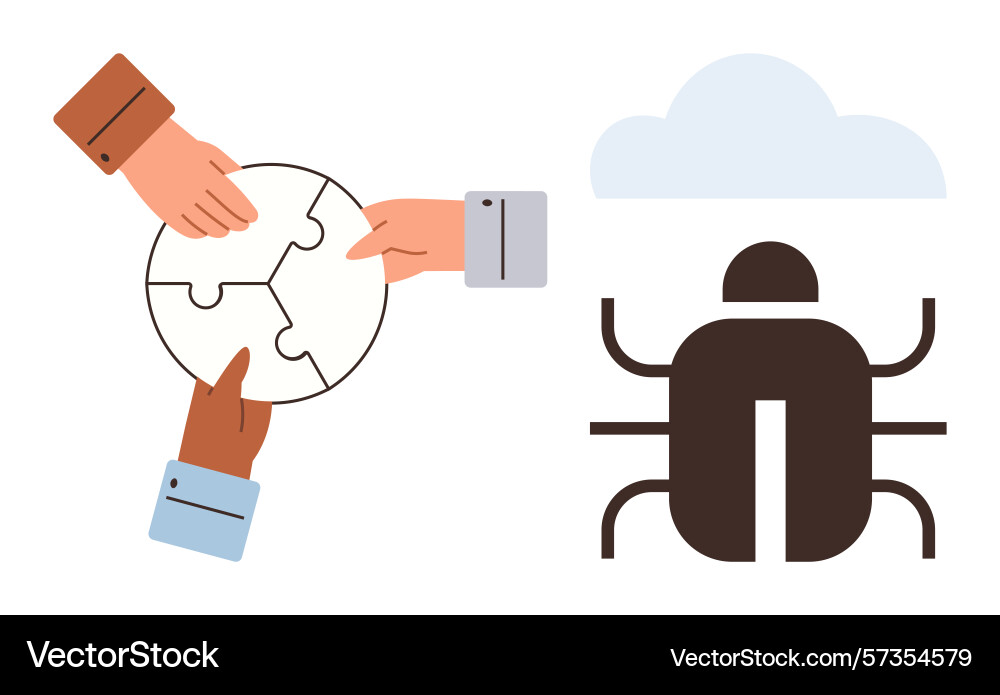 Collaborative problem-solving and cybersecurity Collaborative problem-solving and cybersecurity vector image