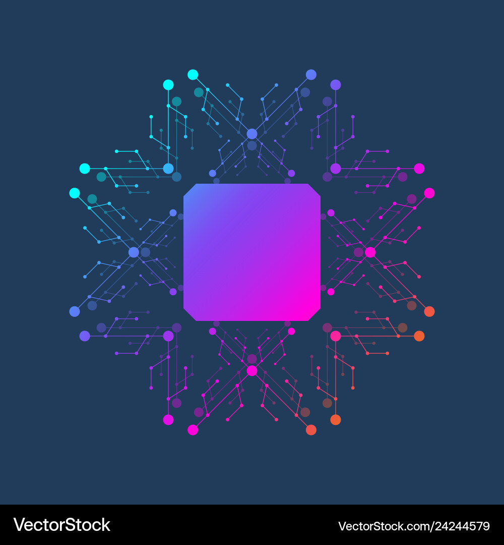 Computer Chip Icon - AI Microchip vector image