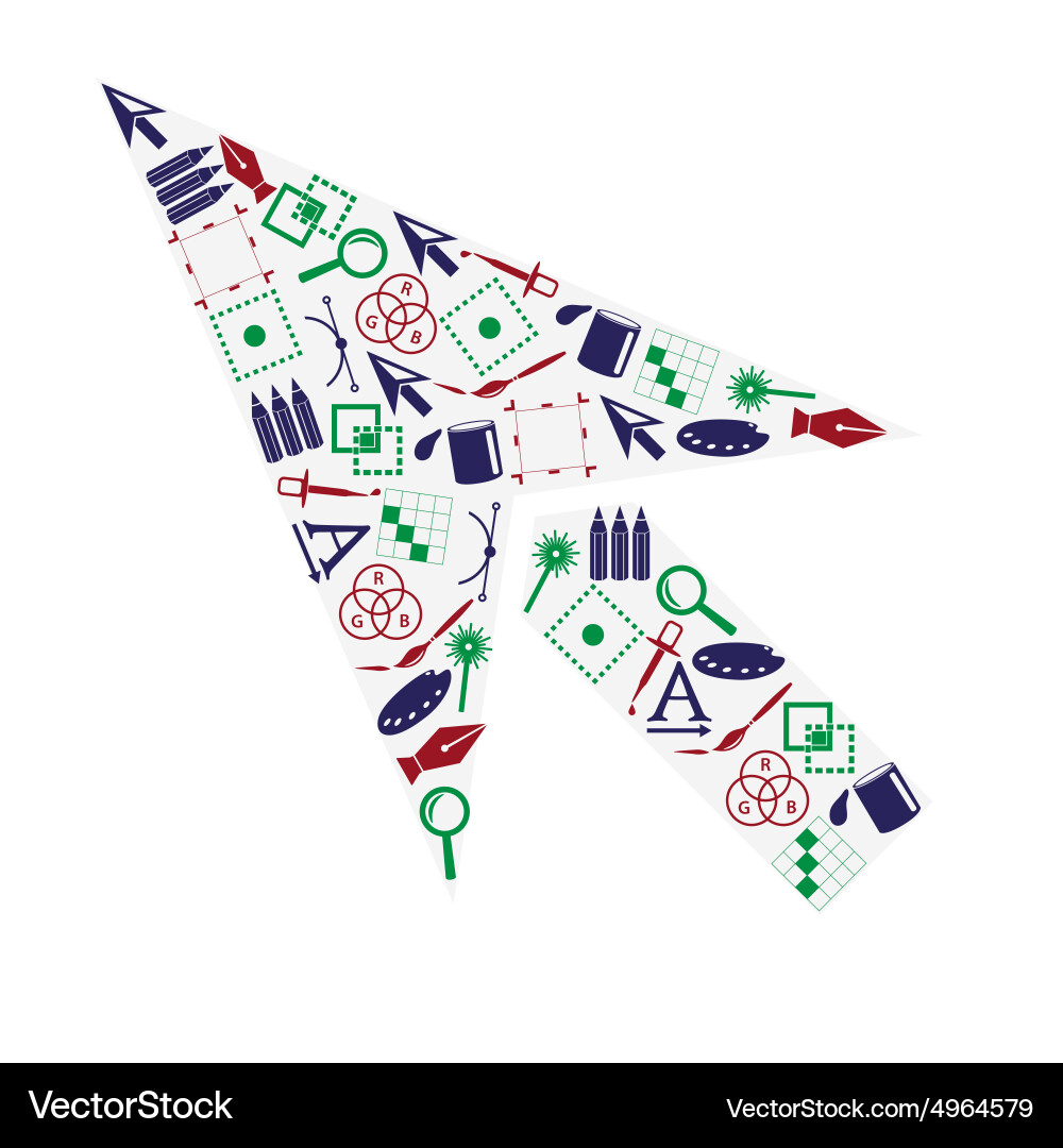 Computer graphics icons in cursor shape eps10 Vector Image