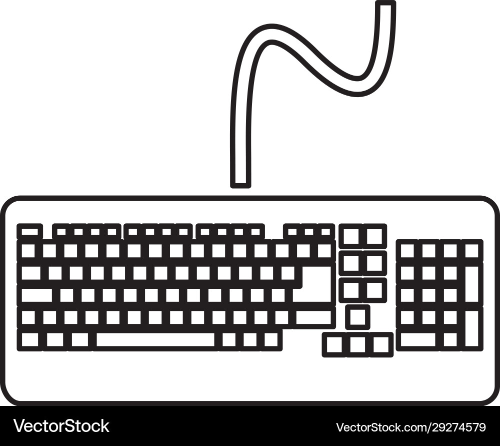 Computer keyboard hardware device isolated icon vector image
