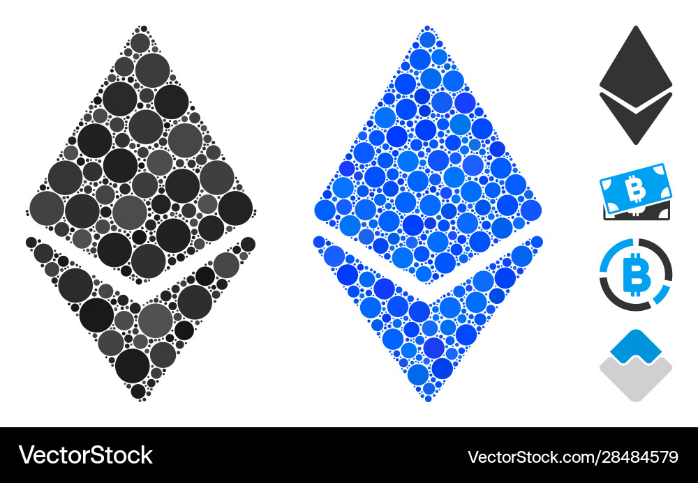 Ethereum composition icon circle dots Vector Image