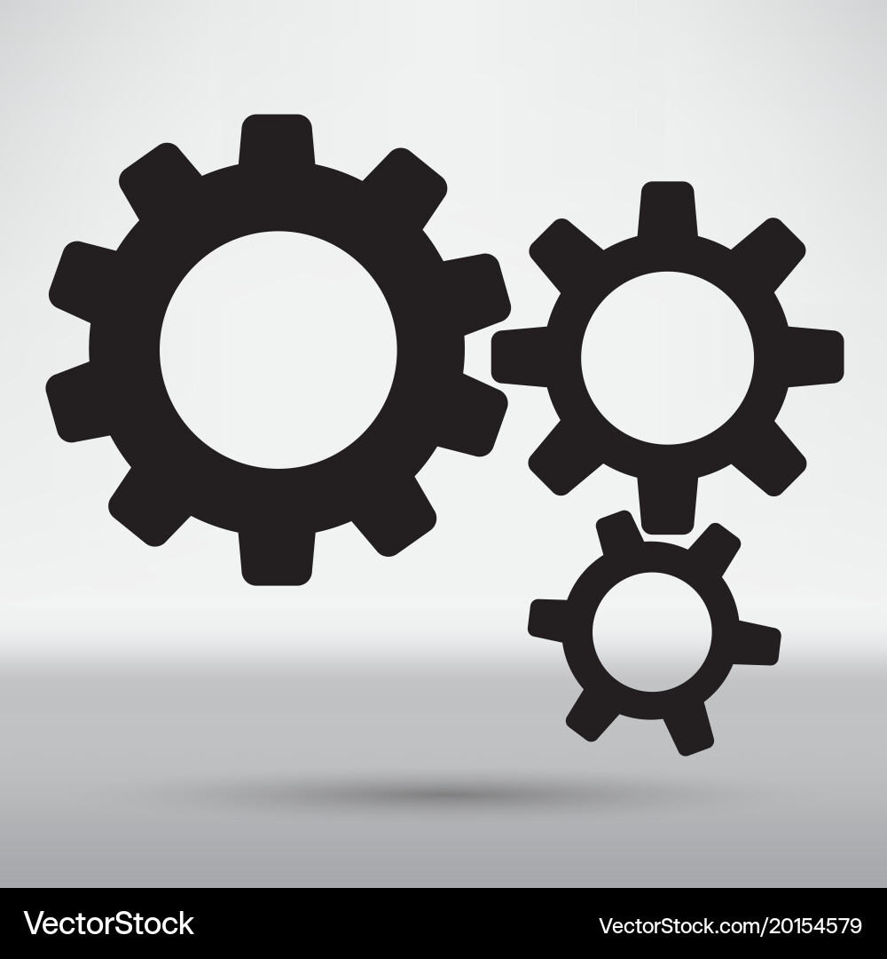 Gears isolated object technical mechanical Vector Image