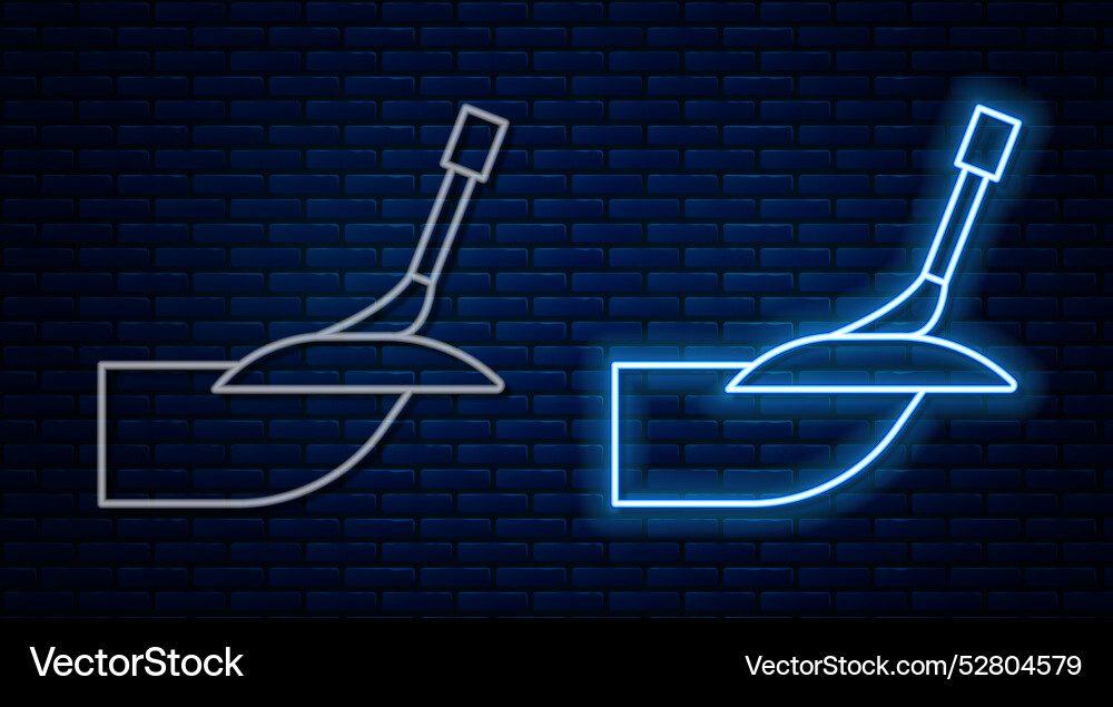 Glowing neon line manicure icon isolated on brick vector image