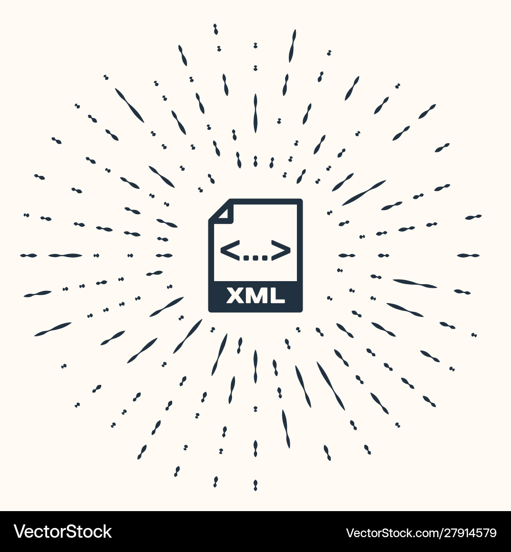 Grey xml file document download button icon vector image