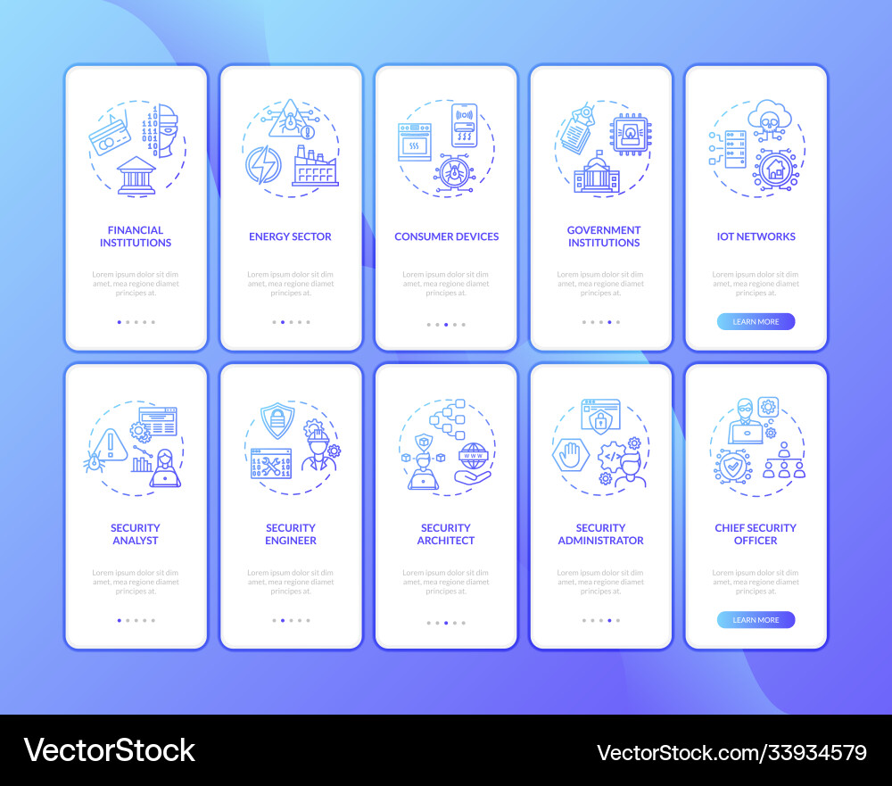 It security onboarding mobile app page screen It security onboarding mobile app page screen vector image