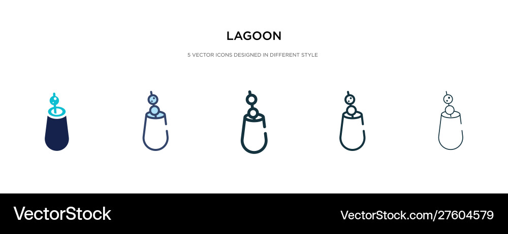 Lagoon icon in different style two colored Lagoon icon in different style two colored vector image