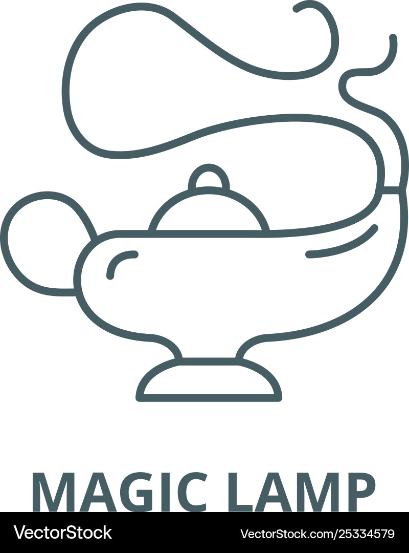 Magic lamp line icon linear concept Magic lamp line icon linear concept vector image