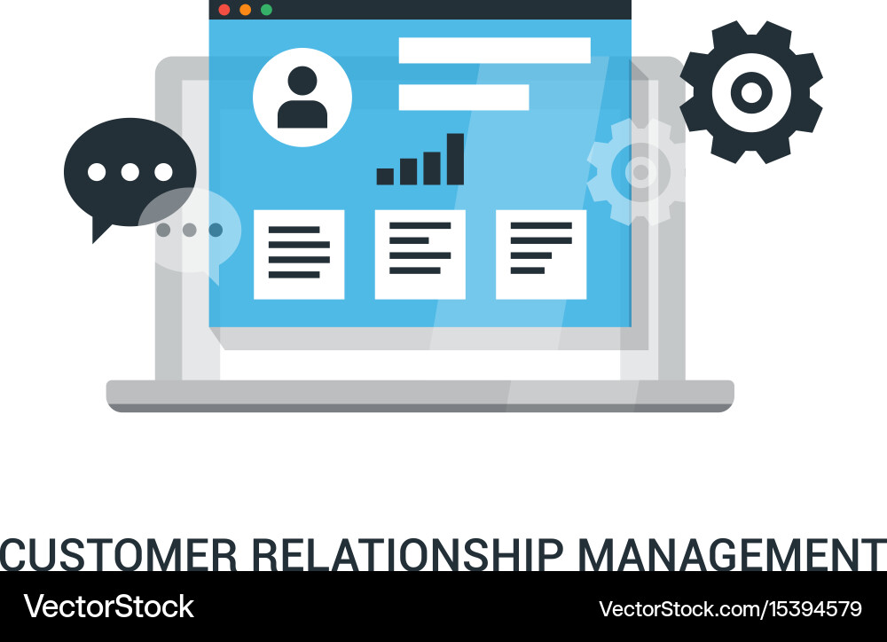 Organization of data on work with clients crm Vector Image