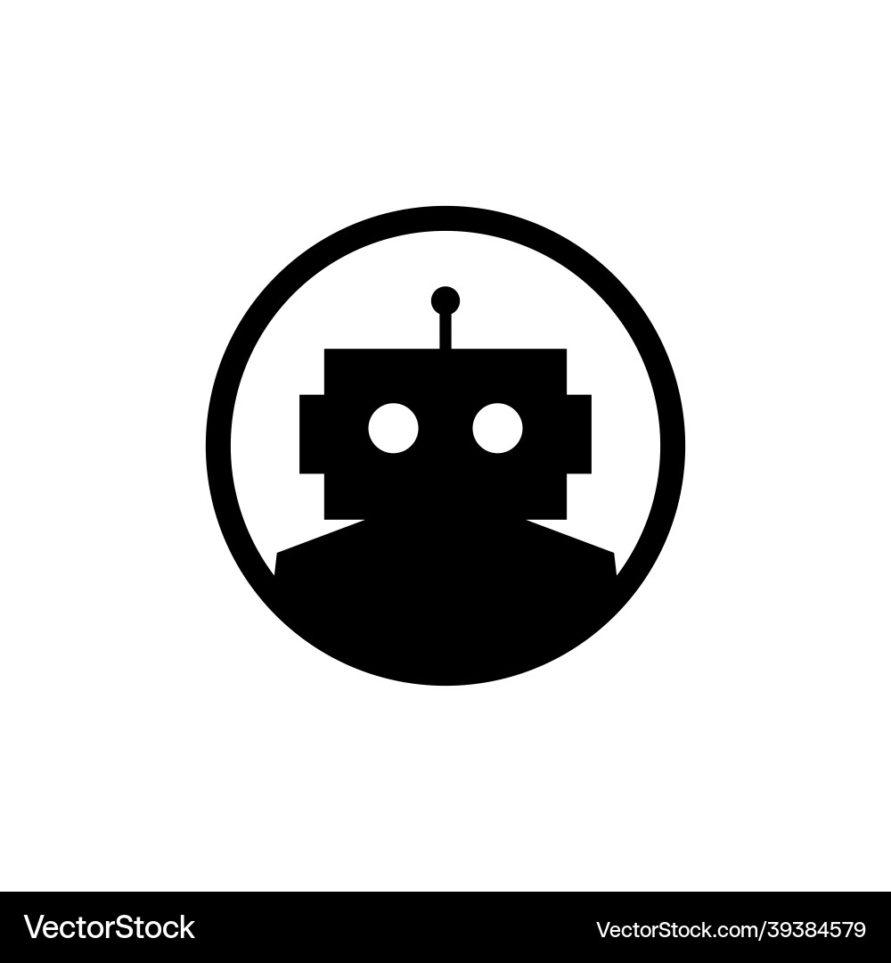 Roboter Emblem runde Cyborg automatische Logo-Ikone Roboter Emblem runde Cyborg automatische Logo-Ikone vektorbild