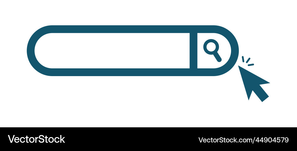 Rounded corner search box and mouse cursor Rounded corner search box and mouse cursor Vector Image