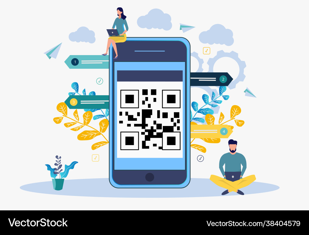 Scan qr code people qr-code for payment Vector Image