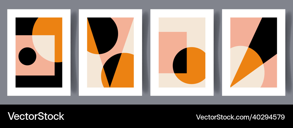 Scandinavian abstract print set vector image