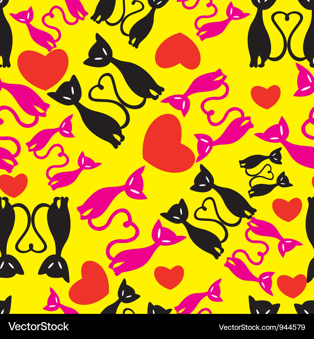 Seamless cat pattern Vector Image