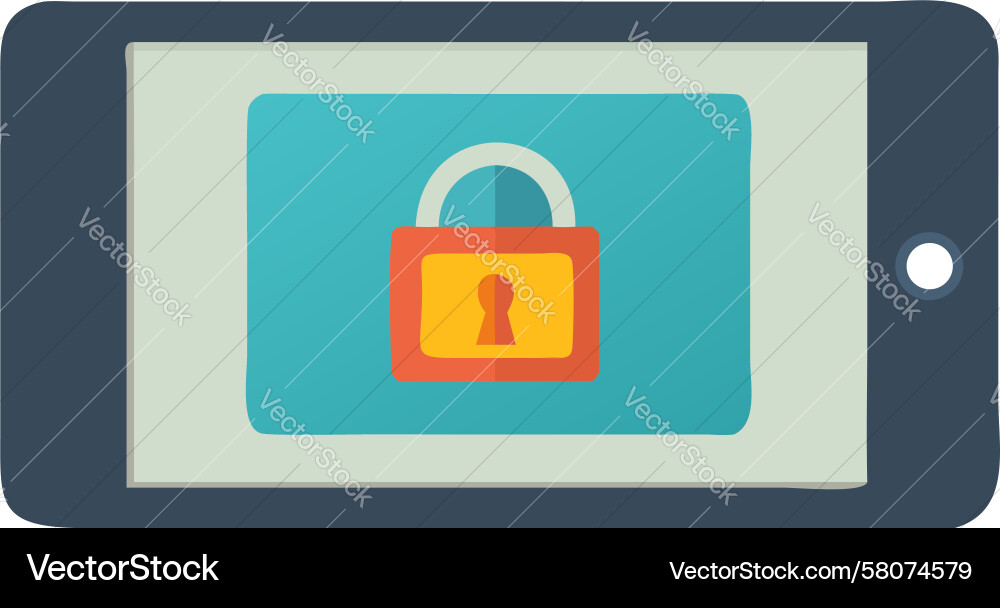 Secure Tablet with Padlock Vector Image