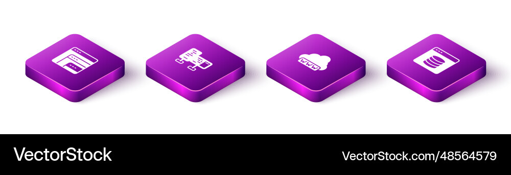 Set isometric software computer monitor screen Set isometric software computer monitor screen Vector Image