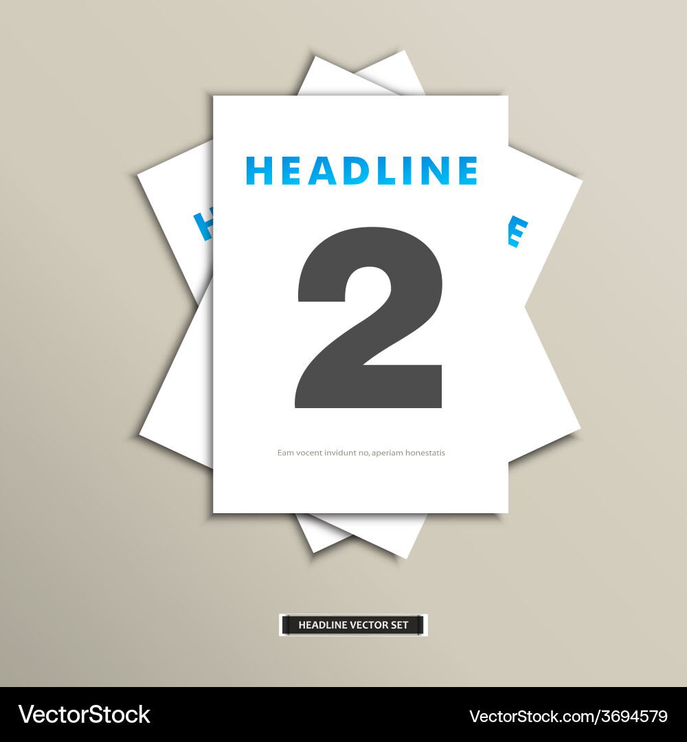 Set of brochures with number on title page vector image