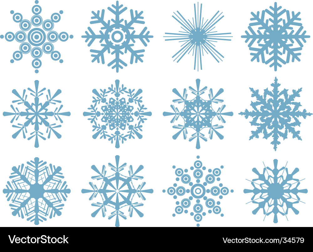 Snowflake Pattern Set vector image