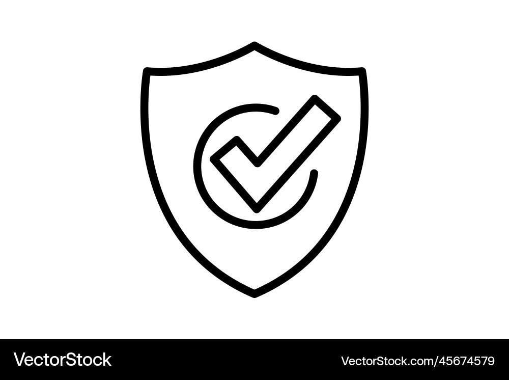 Trusted security icon shield with check Vector Image