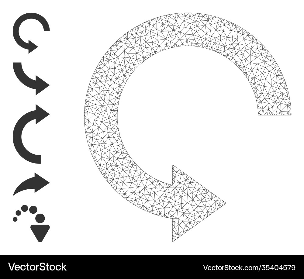 Web net rotate right icon with simple pictograms Web net rotate right icon with simple pictograms vector image