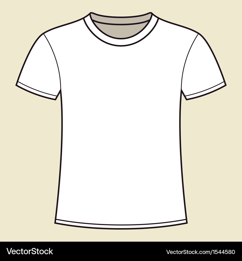 Blank white t-shirt template vector image