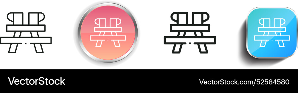 Camping table icon thin linear regular and button Camping table icon thin linear regular and button vector image