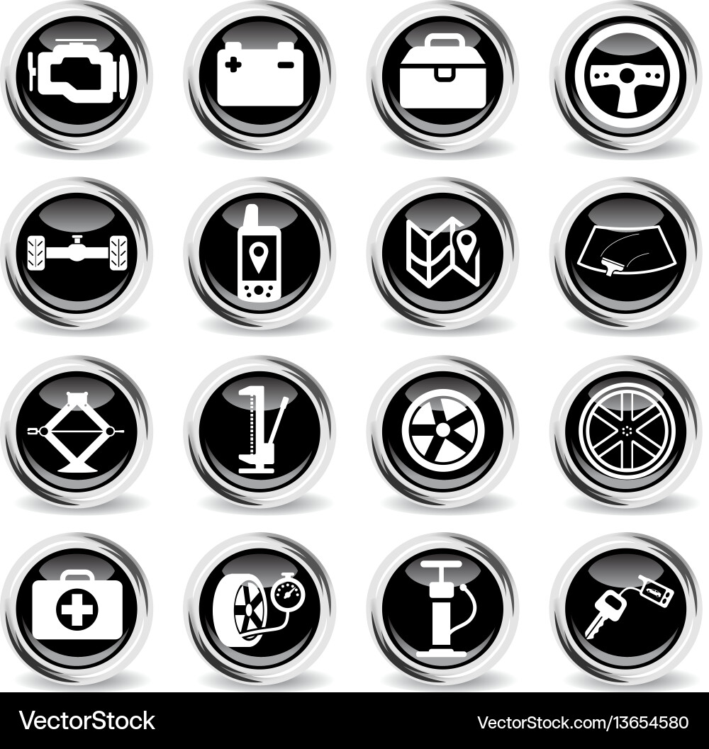 Car shop icons set Vector Image
