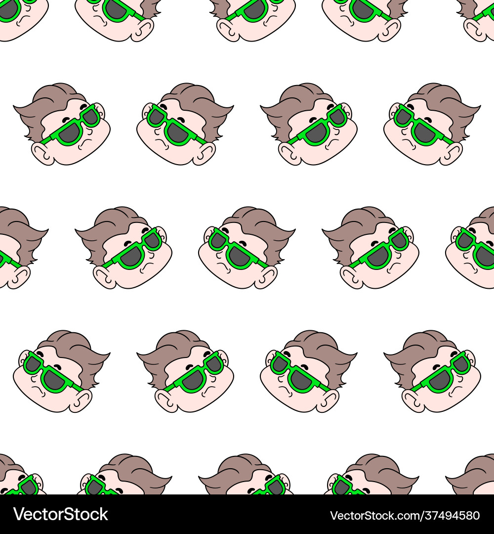 Cool boy seamless pattern textile print repeat Vector Image
