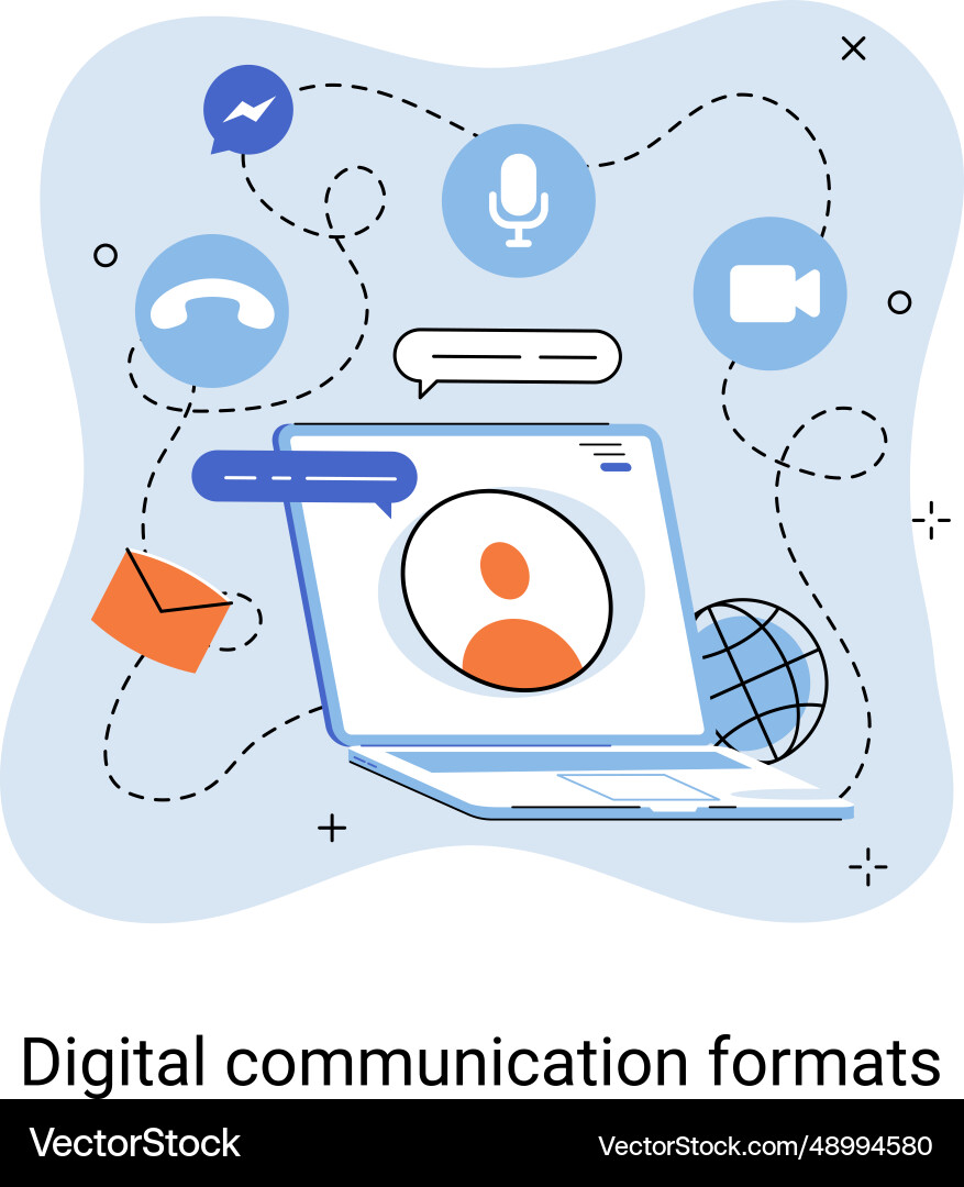 Digital Communication Network vector image