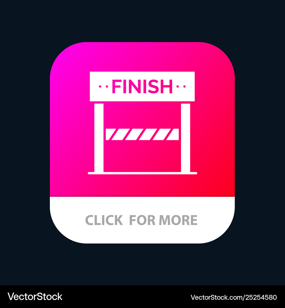 Finish line sport game mobile app button android Finish line sport game mobile app button android Vector Image