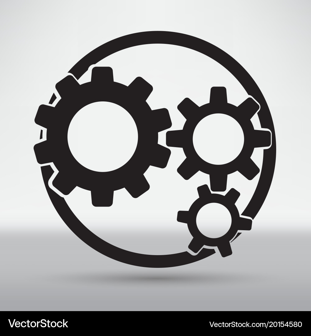 Gears isolated object technical mechanical Vector Image