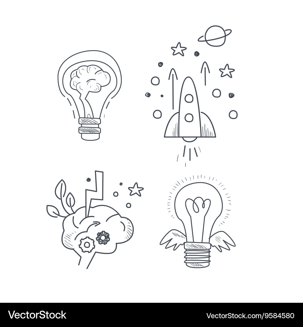 Idea symbolic icon set vector image