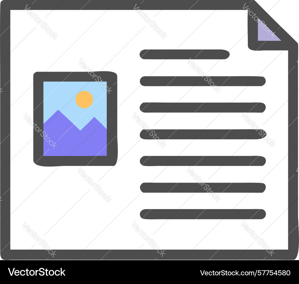 Image placeholder document for visual content vector image
