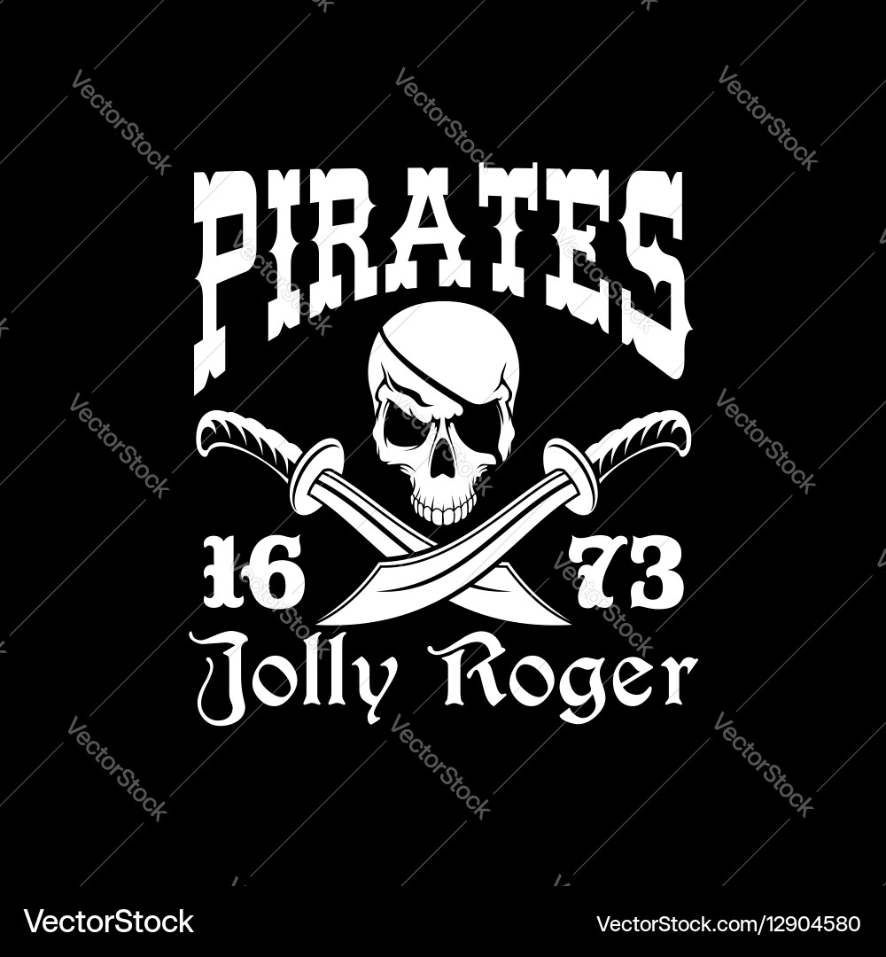 Jolly Roger Skull Emblem Vector Image
