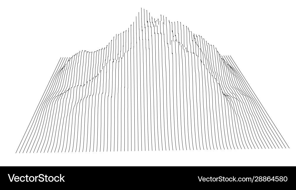 Kurve Linien in Form Teil Bergkette Kurve Linien in Form Teil Bergkette vektorbild