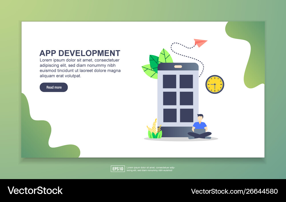 Landing page template app development modern Landing page template app development modern Vector Image