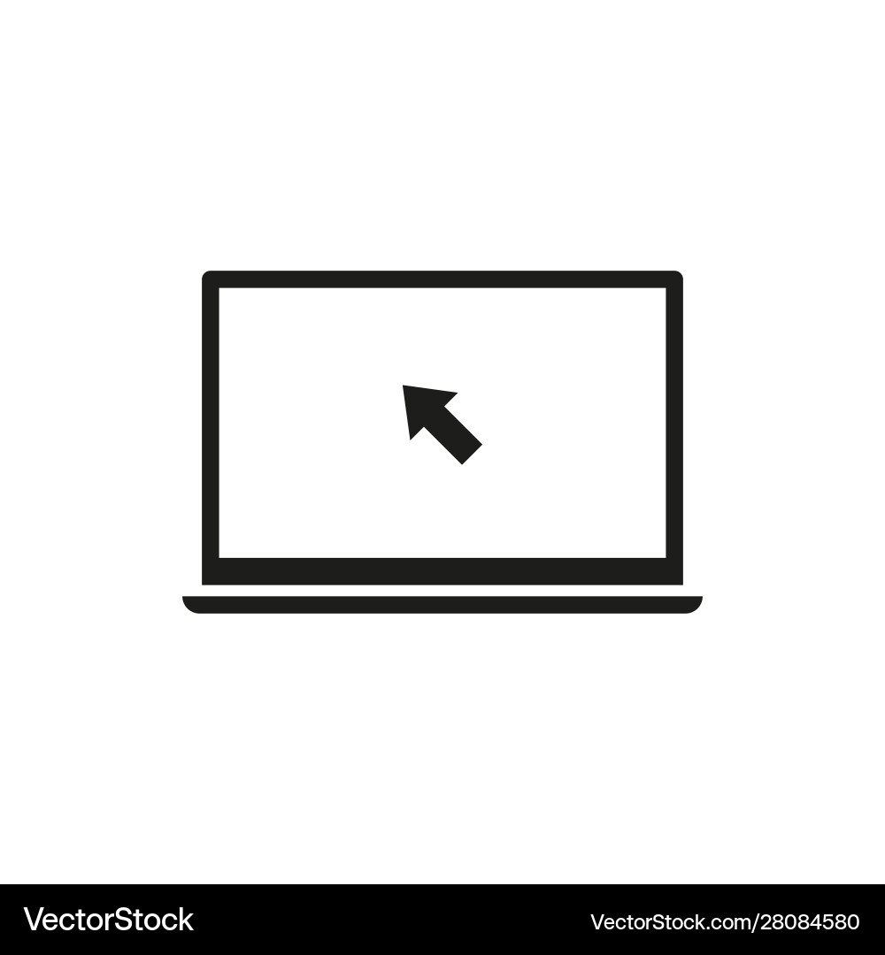 Laptop with cursor simple vector image