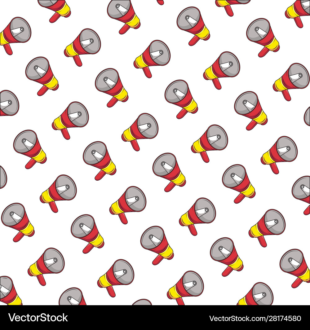 Megaphones sound devices pop art style pattern Vector Image