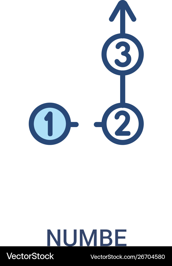 Numbe concept 2 colored icon simple line element Numbe concept 2 colored icon simple line element vector image
