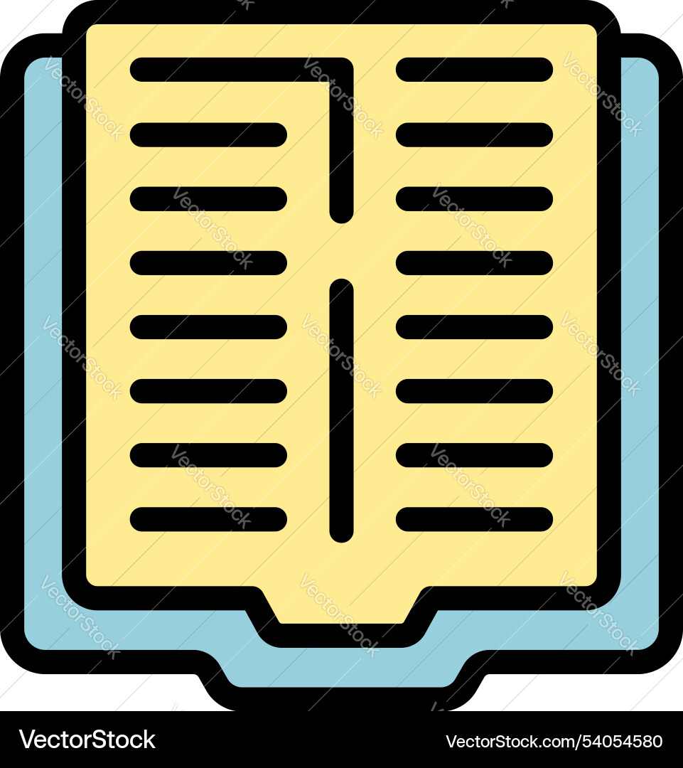 Open book with text representing reading Vector Image