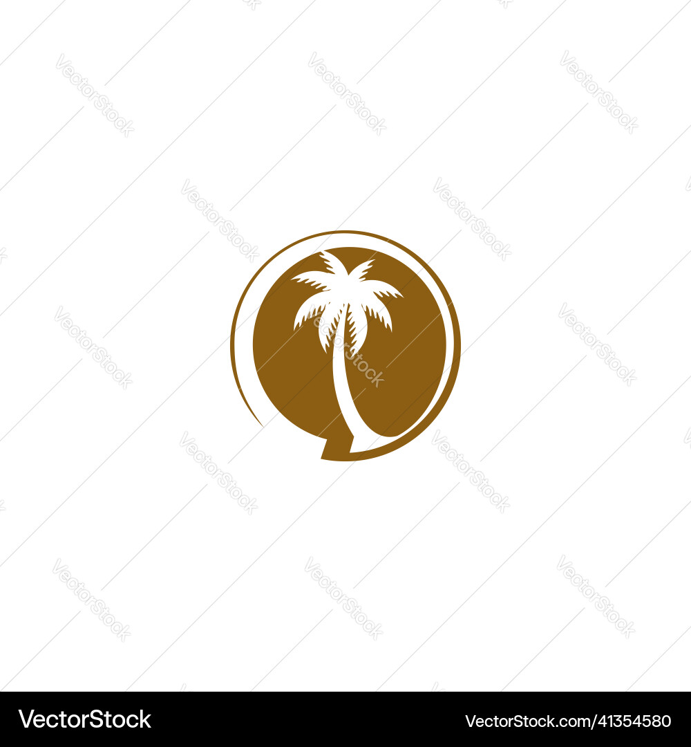 Palm tree tropic logo Royalty Free Vector Image