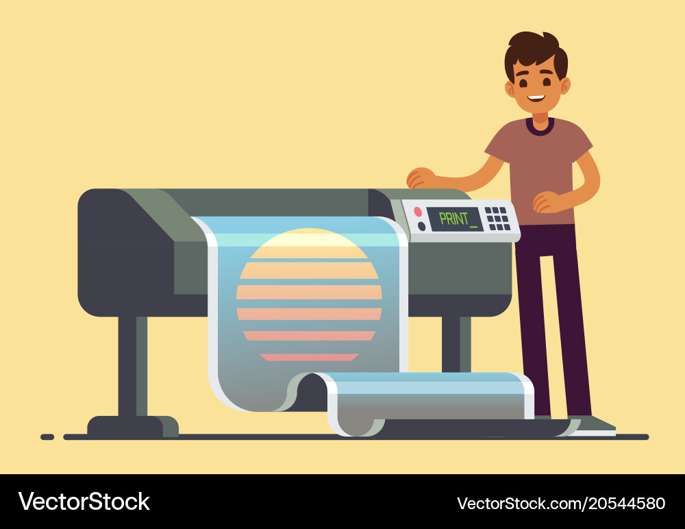 Plotter Printing Large Format Banner vector image